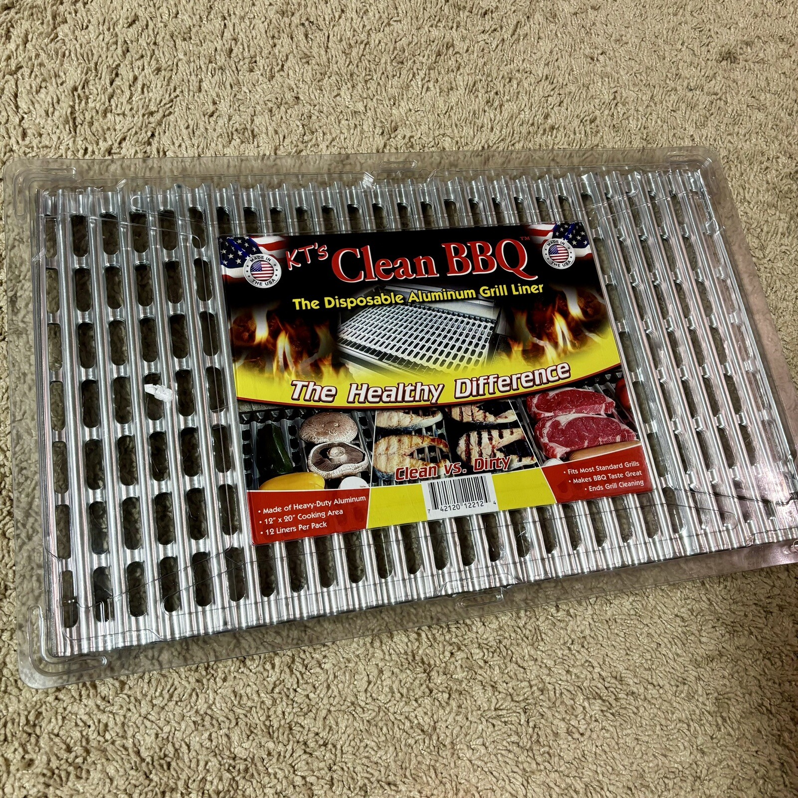 Clean BBQ Disposable Aluminum Grill Liner. Set of 11 Sheets of Grill