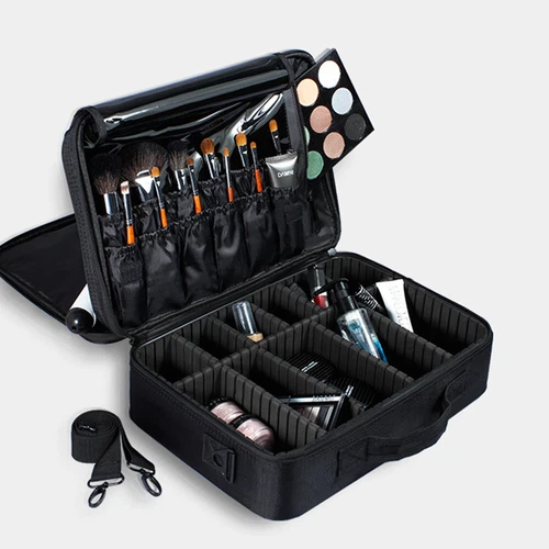Portable Makeup Bag Cosmetic Case Storage Box Travel Organizer Pouch Toiletry - Picture 1 of 14