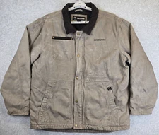 Dri Duck Rambler Jacket Men's 1X Grey Quilted Duck Canvas Heavy Utility Workwear