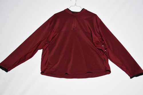 Nike Men's Dri-Fit Burgandy Quarters Zip Long Sleeve Shirt - Picture 2 of 7