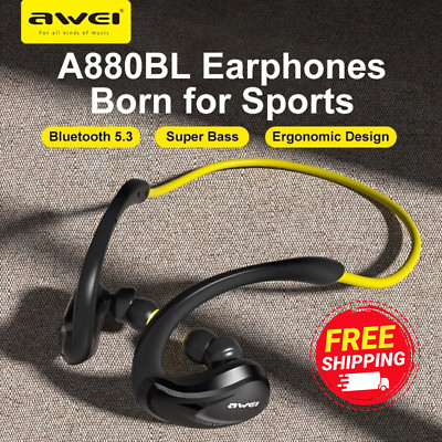 Awei A880BL Neckband Sport Earphone Bluetooth 5.3 IPX4 Waterproof Ergonomic