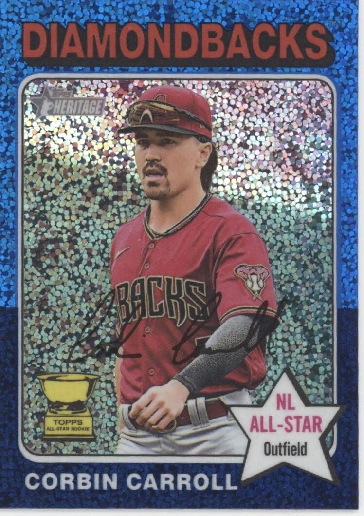 2024 Topps Heritage #372 Corbin Carroll Chrome Blue Sparkle Refractor