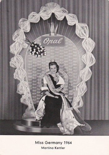 Martina Kettler Miss Germany 1964 Originale Autogrammkarte Blanko Bühne Model