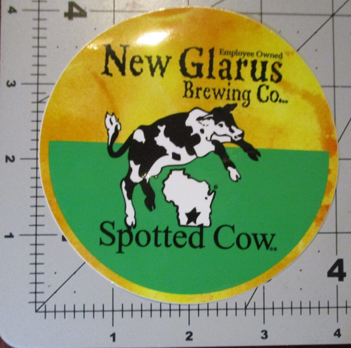 NEW GLARUS BREWING wisconsin spotted cow logo STICKER decal craft beer brewery L