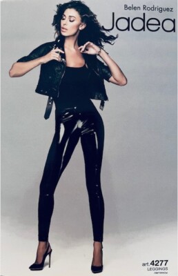 Jadea black faux patent leather leggins, size M, brand new, Made in Italy