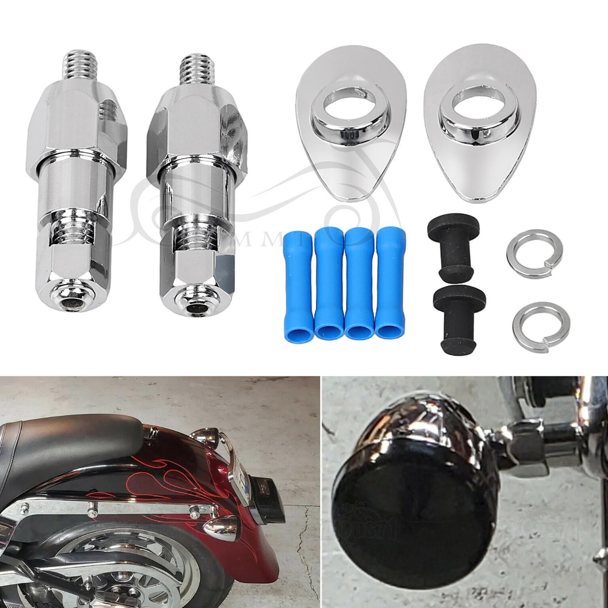 Rear Turn Signal Light Relocation Mount Kit For Harley Softail