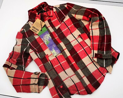 Damen Winterjacke XL Vintage-Washed Kariert Rot-Beige Herbst Neu Schnäppchen!