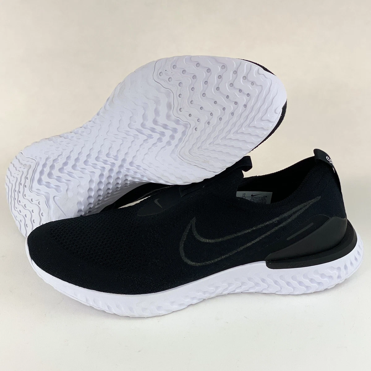Nike Epic Phantom React Flyknit Black White Men s Size 10.5 Shoes BV0417 001