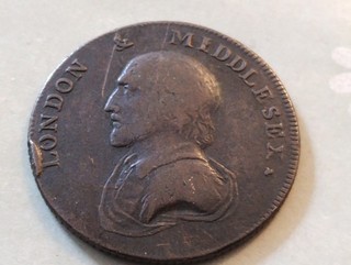 VINTAGE HALF PENNY LONDON AND MIDDLESEX TOKEN COIN 1792