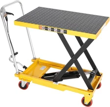 Hydraulic Lift Table Cart 330 lbs 28.5" Manual Double Scissor Lift Table