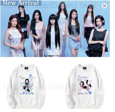 Hearts2Hearts スウェット　ジウ HEARTS2HEARTS SWEATSHIRT KPOP FASHION H2H CARTOON PRINT CLOTHES