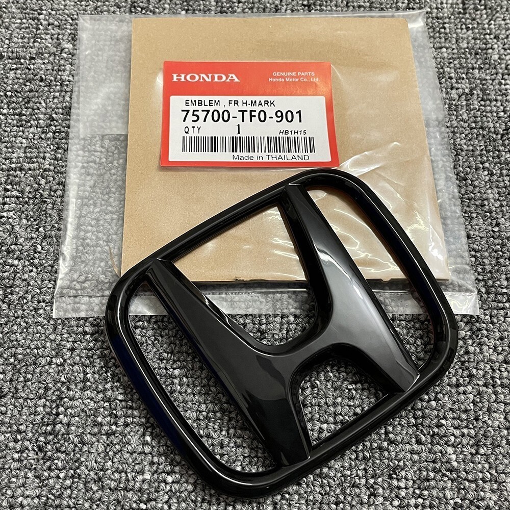 Fit For Honda 2022-2025 Civic 11th gen 2PCS Black Front Griile Emblem Rear Badge