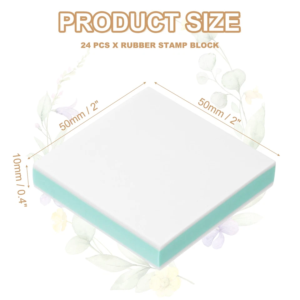 24 piezas bloques de talla de goma de 2X2", bloque de talla de arte de linóleo suave, verde Foto 2 de 4