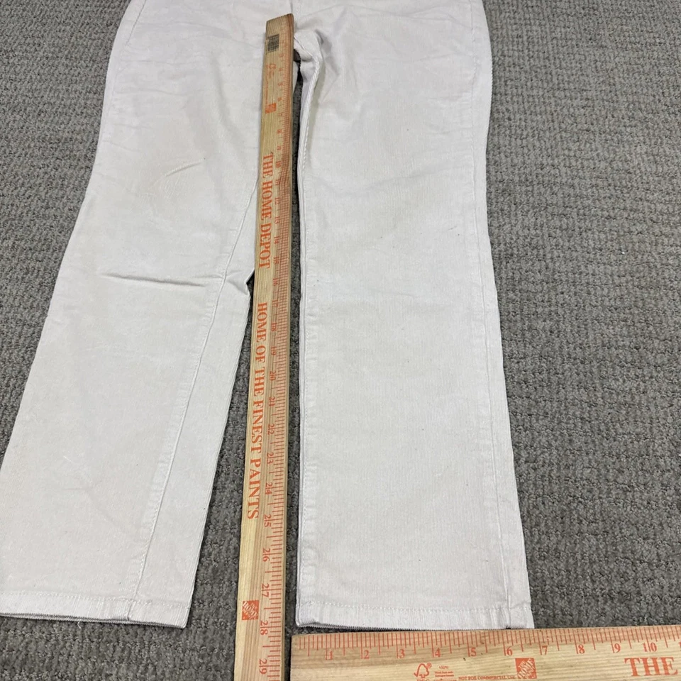 Talbots Pants High Waist Straight Leg Ivory Corduroy Pockets Women’s Size 8P - Image 3 of 4