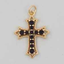Gold Cross Charms,18K Gold Filled Cross Pendant  for DIY Jewelry Making Supply