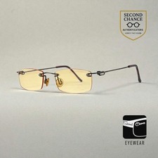 Masters Rimless Sunglasses-Solid Yellow Lenses-Unworn/Vintage