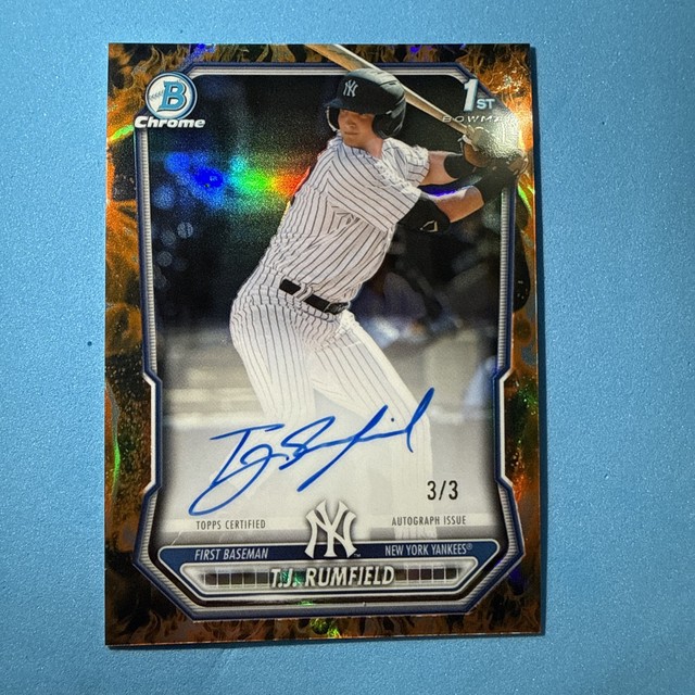 2026 Bowman Chrome Prospects T.J Rumfield 1st Bowman Firefractor Auto /3 Buchstütze
