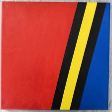 Original Abstract Geometric Painting – Modern Minimalist Concrete Art on Canvas