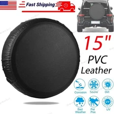 15inch PVC Thickening Leather Spare Tire Wheel Cover with Non-scratch Backing