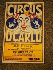 Vintage CIRCUS D'CARLO CIRCUS POSTER Maywood Calif.11" x 19"