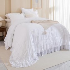 Oversized California King Ruffle Oversized Calnifornia King Plus 128x120 White