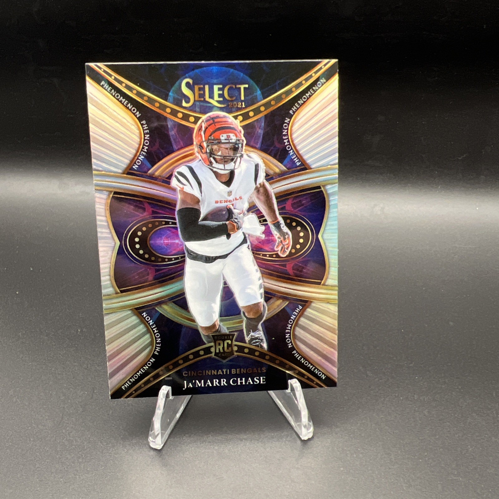 2021 Select NFL Ja’Marr Chase Phenomenon Silver Prizm #PHE-18 Bengals