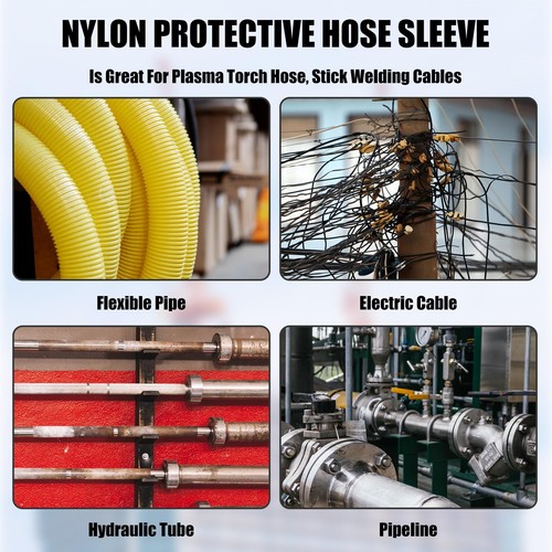 33 FT Nylon Hydraulic Hose Protector Sleeve Black Protective Cover Hose Sheat... - Picture 8 of 8