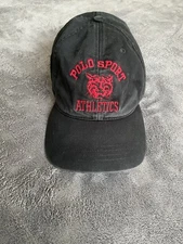 Vintage Polo Sport Ralph Lauren Athletics Wildcat Hat RARE Black Adjustable