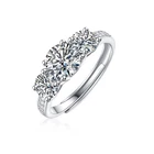 2.5 Ct Vvs1 White Round Cut Moissanite Engagement Ring Sterling Silver Size 7.5