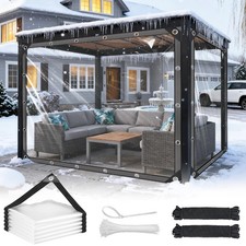 Clear Tarp with Grommets 12x12ft Clear Tarps Heavy Duty Waterproof 14 Mil Thi...