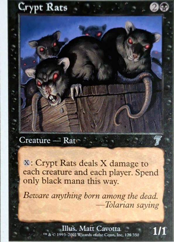 Crypt Rats 125 UC 7th Edition Magic: The Gathering NM