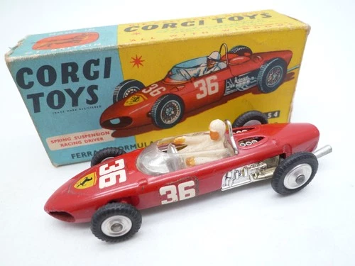 VINTAGE CORGI TOYS 154 FERRARI F1 RACING CAR IN ORIGINAL BOX 1963