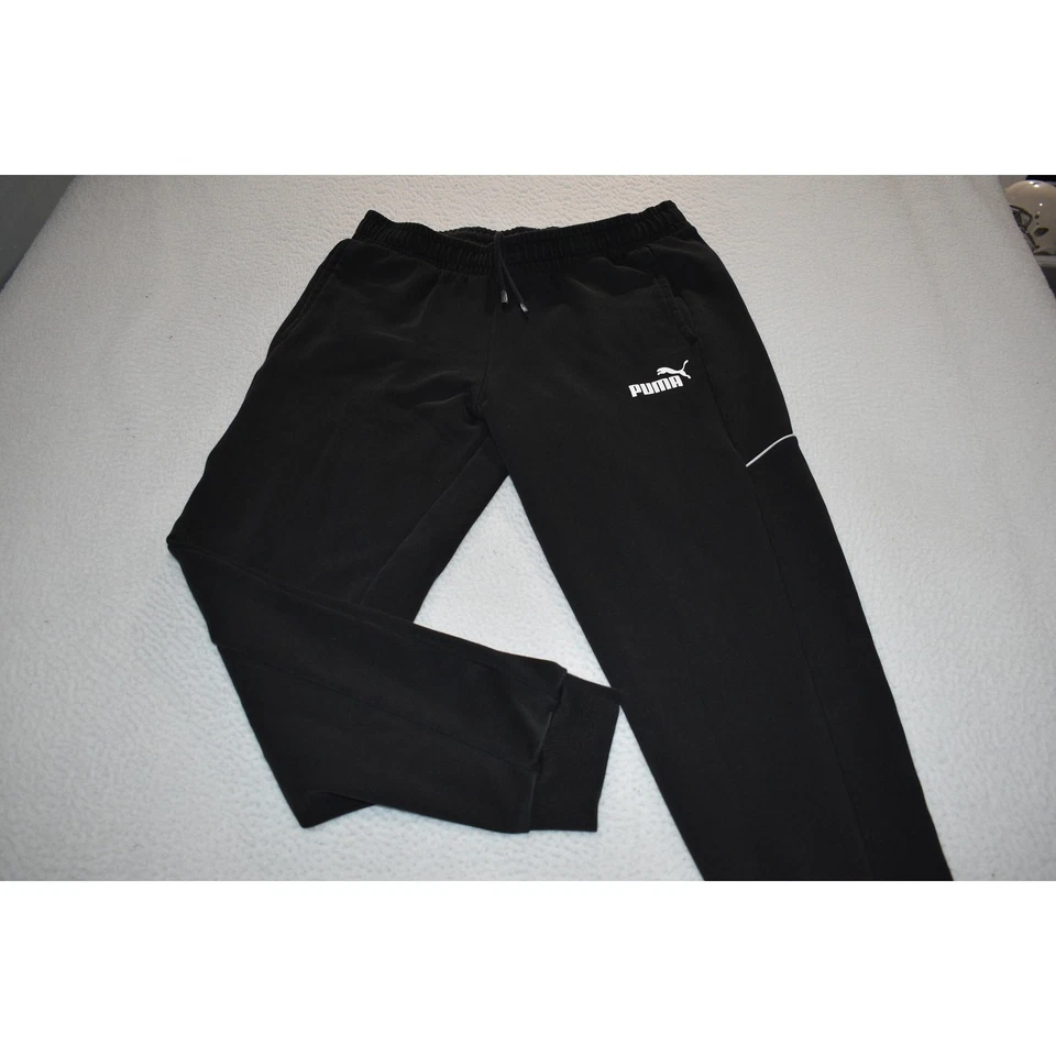 Мужские тренировочные штаны Puma Gym для бега трусцой размер большие карманы сужающиеся черные - Изображение 2 из 4