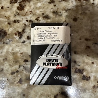 Brute Platinum XL28 1/8 High Speed Steel Drill Bits 135 Degree Split Point
