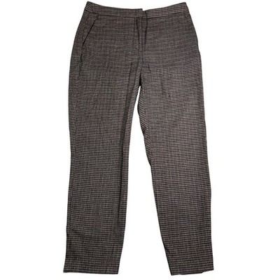H&M Dress Pants Women's 6 Brown Houndstooth Ankle Dark Academia Scholar Bookish