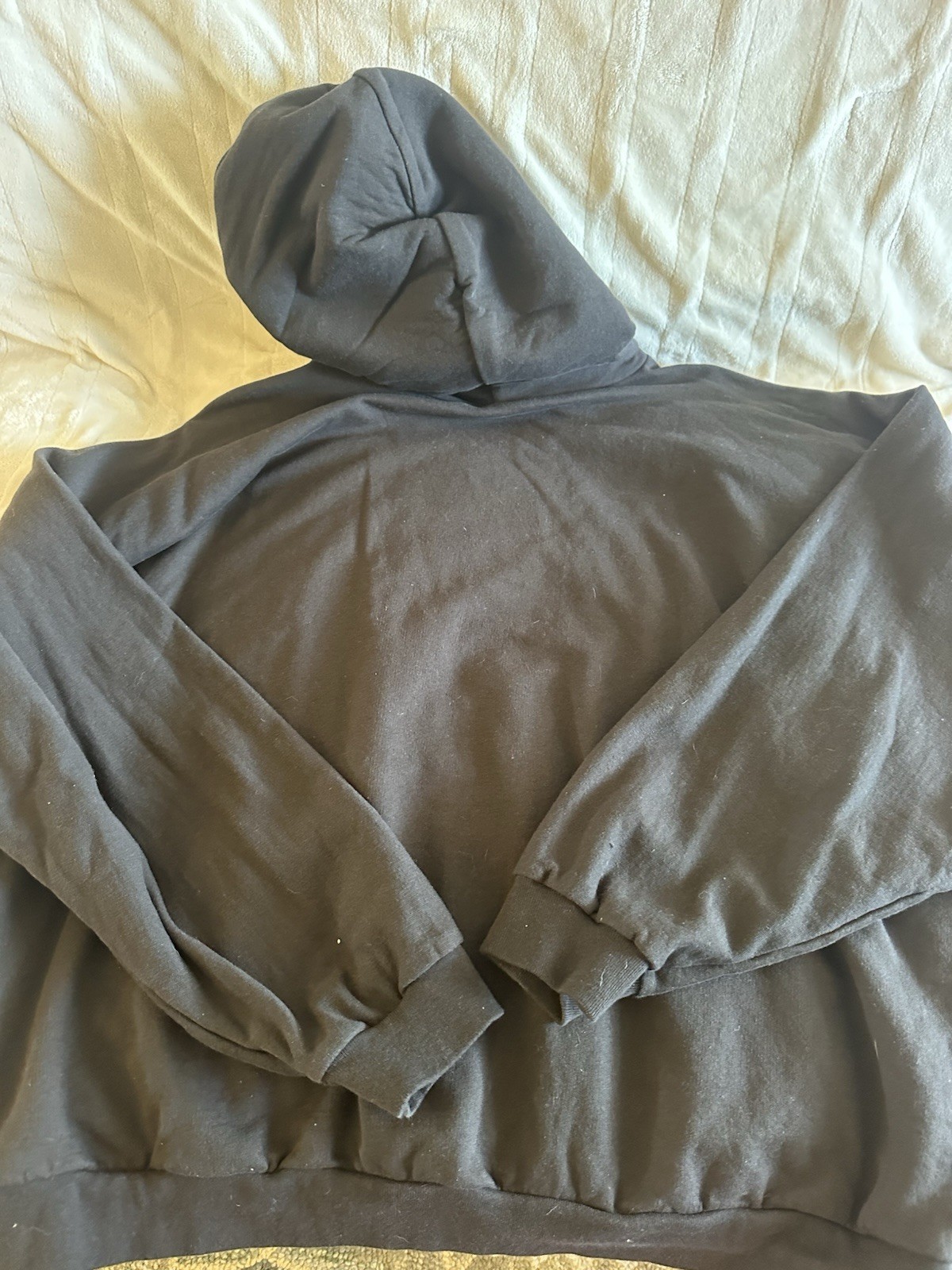 Kanye West Yeezy Blank Black Hoodie Size 3 XL-XXL Heavyweight thumbnail 3