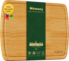 Extra Large Bamboo Cutting Boards for Kitchen Wood XL Cutting Board with Groove