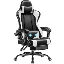Homall Gaming Chair, Video 19.7 inches x 18.5 x 50.4 inches, White