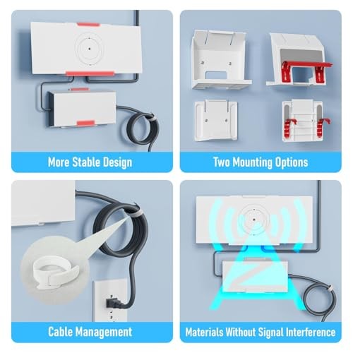 Wall Mount for Starlink Gen 3 V3 Router and Power Supply, Mounting Bracket - Afbeelding 3 van 6