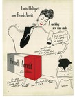 1946 Louis Philippe French Accent Lipstick Rouge Make-Up Vintage Print Ad