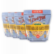 Gluten Organic Old Fashioned Rolled Oats, 32oz Pack of 4 - Non GMO, Whole G...