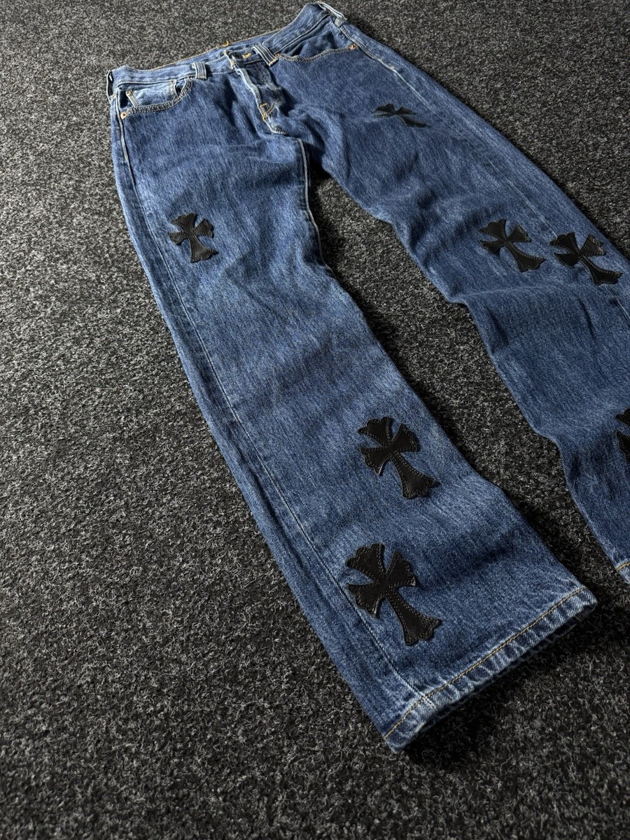 Vintage 90s Levi's Blue denim Rock Punk Retro style cross