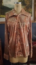 Vintage 70's Oleg Cassini By Burma Disco Shirt, M
