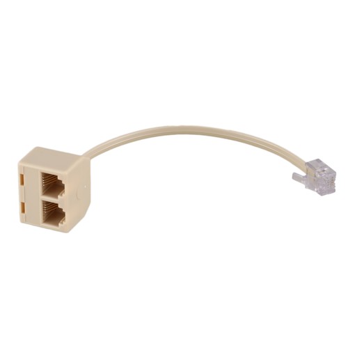 RJ11 6P4C 2 Wege Auslauf Telefon Buchse Linie Splitter Adapter Beige Q4M87261 - Bild 5 von 8