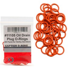 50 Pack - #11105 O-Ring Replacement for Harley Davidson Oil Drain Plug Oring ...