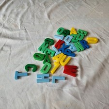 Vintage Random Alphabet Letters  Numbers Refrigerator Fridge Magnets Lot Of 32