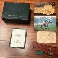 Vintage Green Rolex Datejust 16233 Box Tag Papers Only & Floral Outer Box