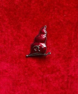 Spilla vintage bandiera smaltata rossa sovietica distintivo comunista URSS