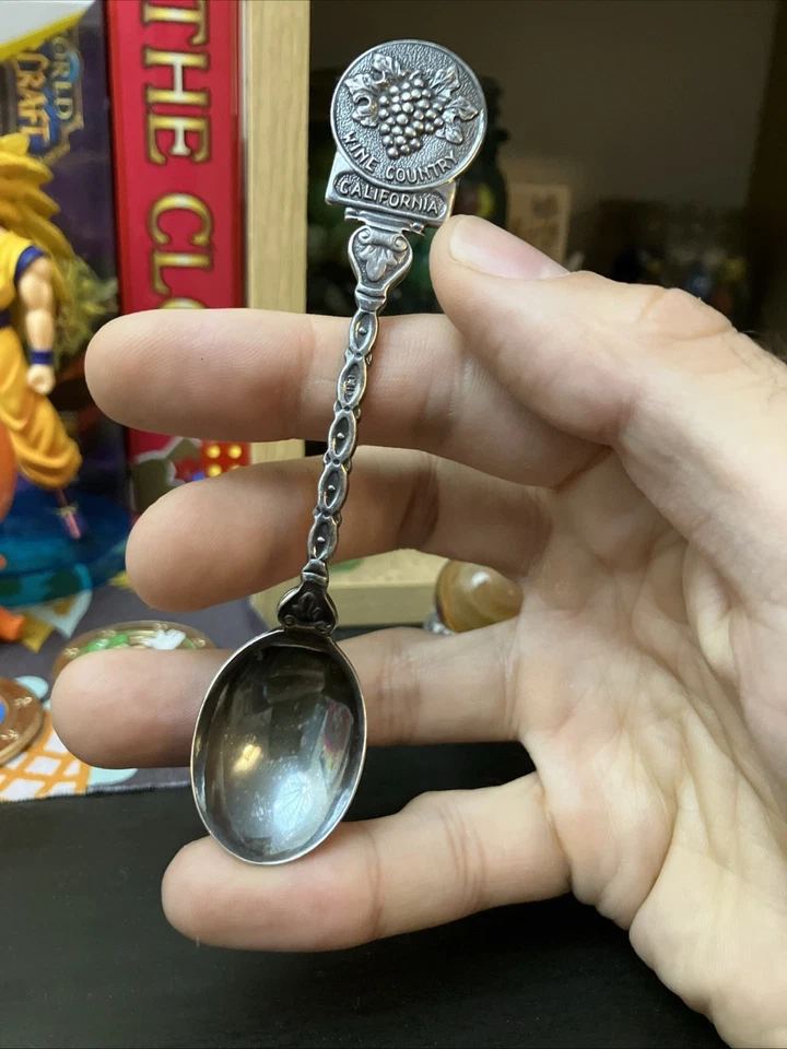 Cuchara moderna de mediados de siglo de plata de ley, 14,9 g, probada, región vinícola de California Foto 4 de 4