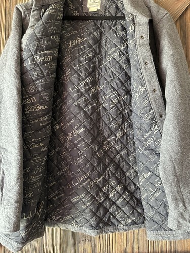 Men’s LL Bean PrimaLoft Quilted Lined Chamois Shacket - Size Large-Tall - Picture 2 of 5